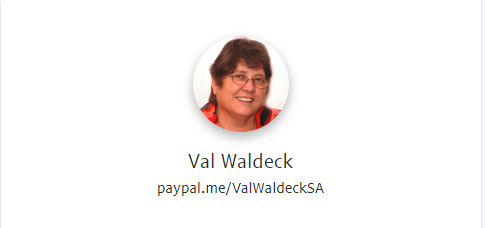 PayPal Button for Val Waldeck